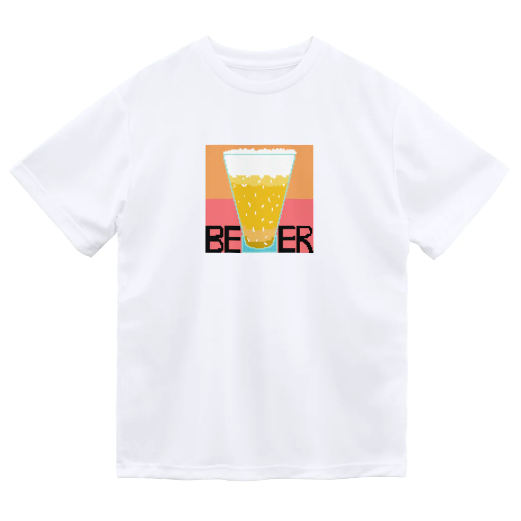 ノリック★ギターへの道& 筋トレ💪(￣з￣💪)！人生珍道中！！のお洒落なBEERグラスのドット絵 ドライTシャツ