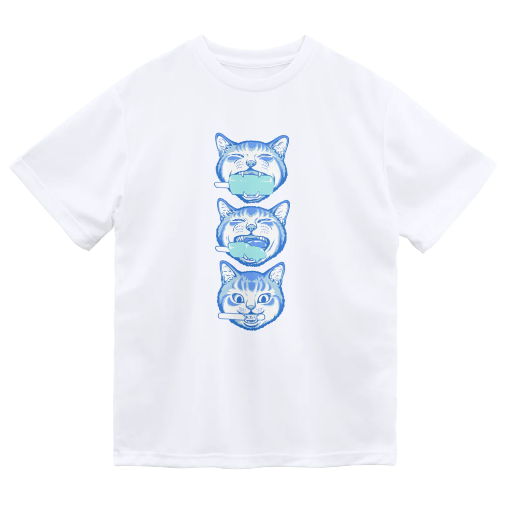 nya-mew（ニャーミュー）のガリガリニャン×3 ドライTシャツ