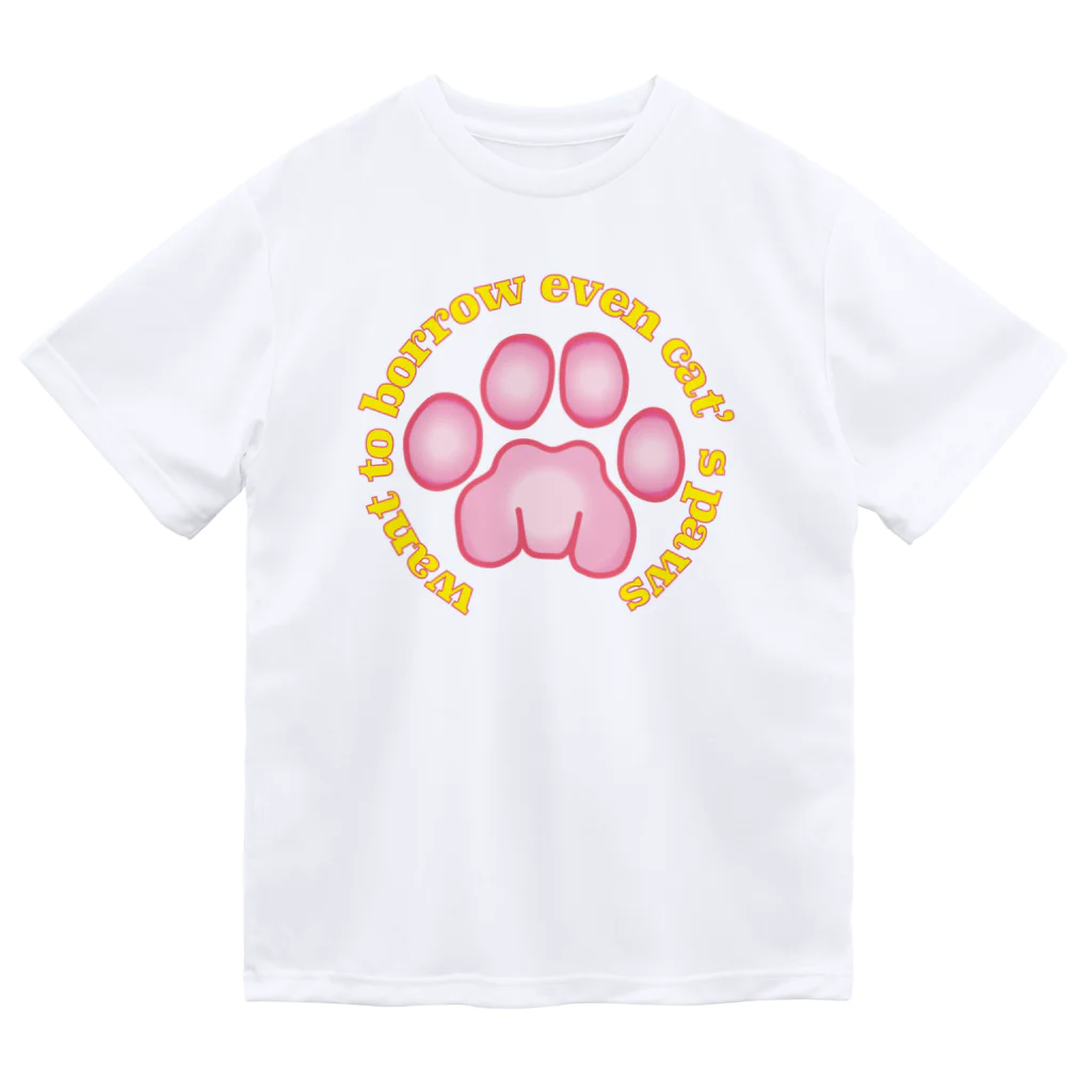 kazuya_sunのwant to borrow even cat’s paws(ニャンコの手を借りたい！) ドライTシャツ