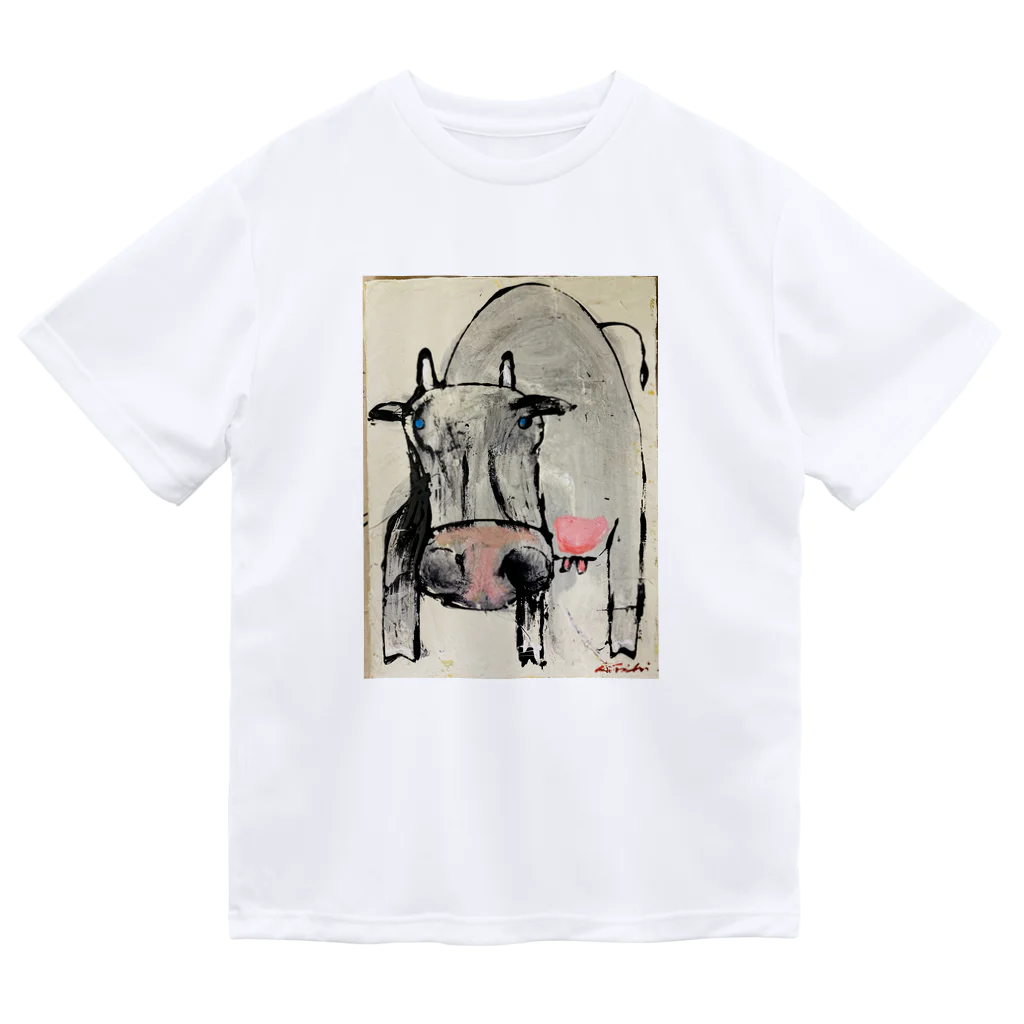 Tominaga Keishiのアニマルシリーズのウシさん Dry T-Shirt
