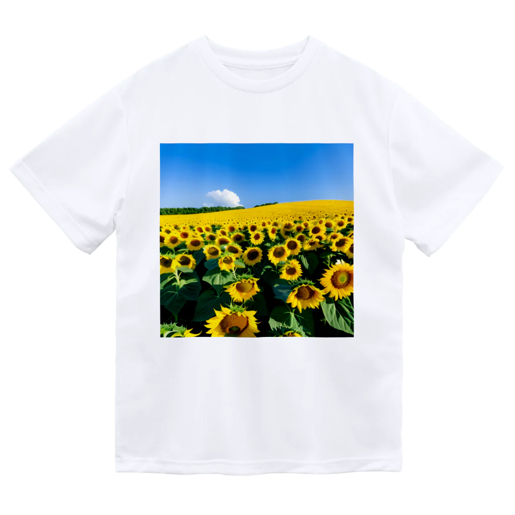 the blue seasonのヒマワリ畑 ドライTシャツ