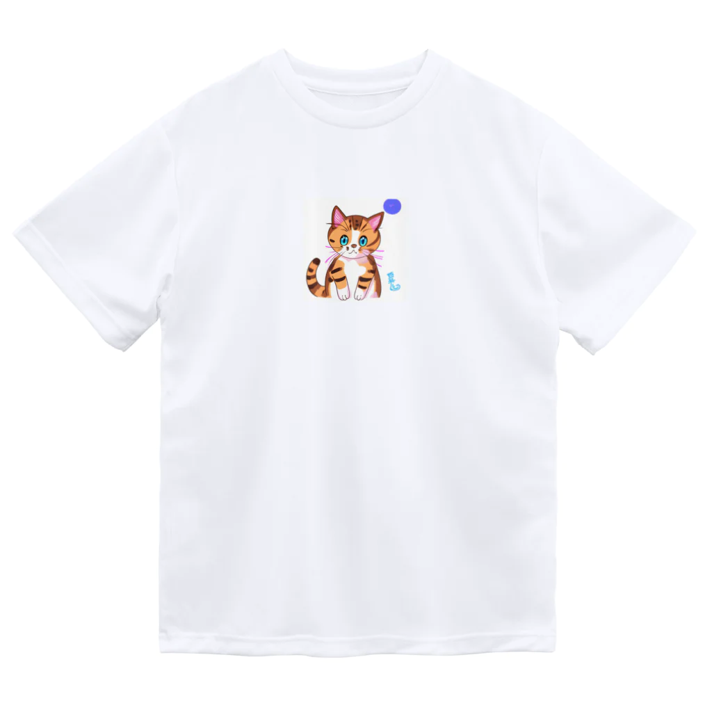 ネコにこ7820のびっくりネコ ドライTシャツ