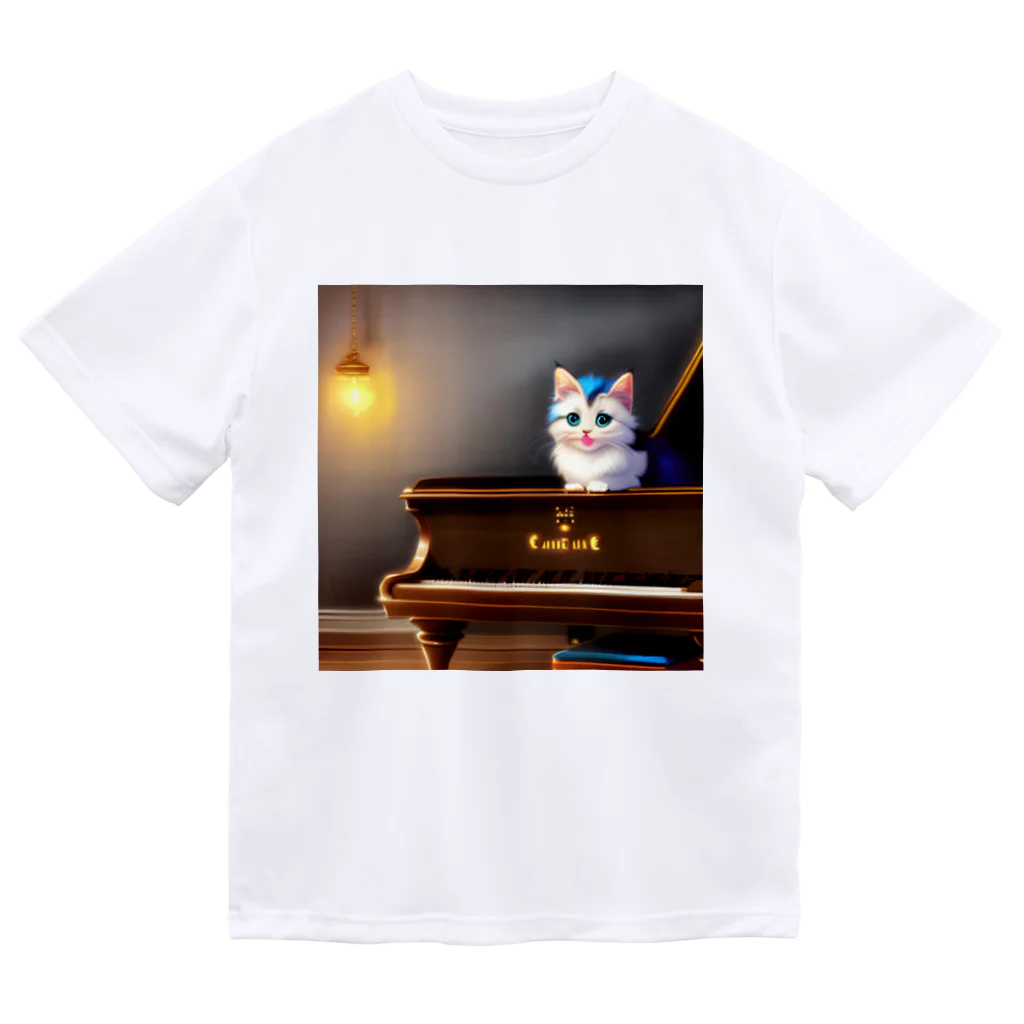 kitten pianistの子猫ピアニスト-2 ドライTシャツ