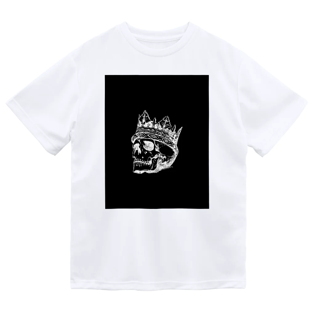 COOL&SIMPLEのBlack White Illustrated Skull King  ドライTシャツ