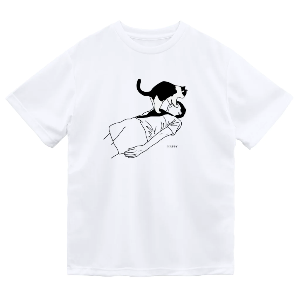 小鳥と映画館の猫吸い ドライTシャツ