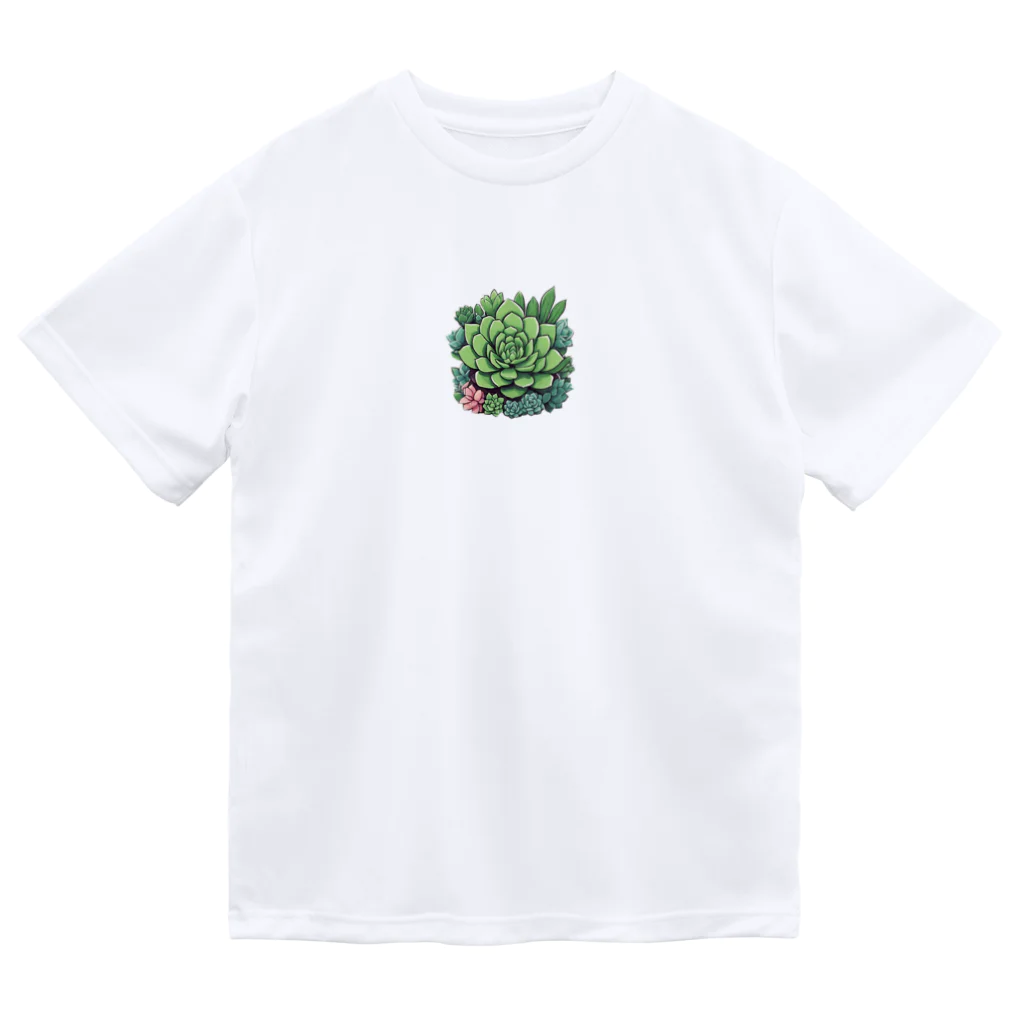 green artist のプランツパラダイス多肉 ドライTシャツ