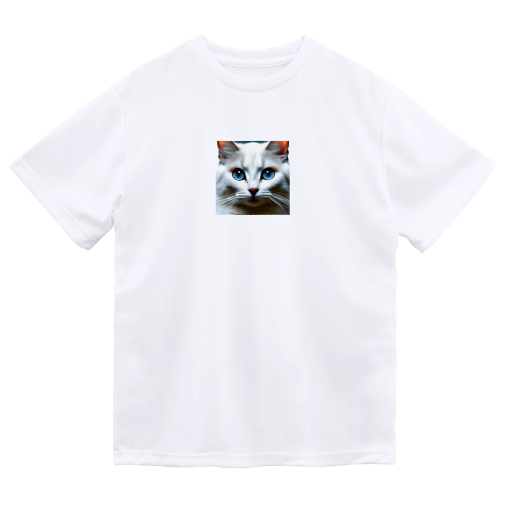 PRIDEのかわいい白猫のイラストグッズ ドライTシャツ