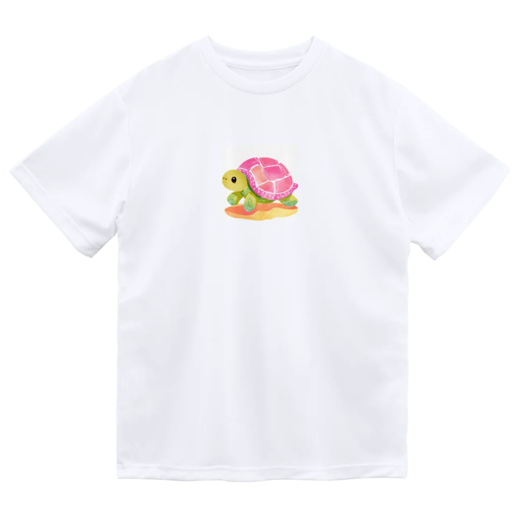 udのかわいいカメのイラストグッズ ドライTシャツ