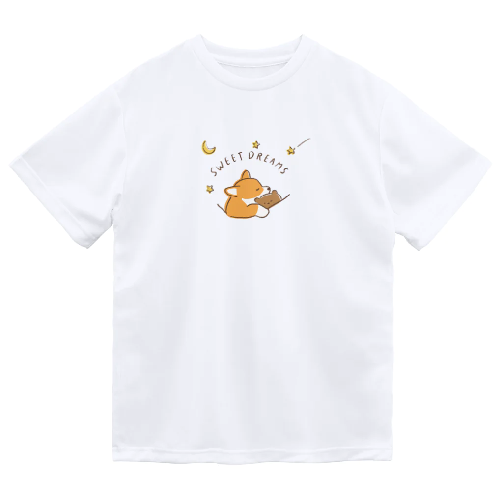 kiki25のおやすみコーギー(良い夢を　ナイトウェア) ドライTシャツ