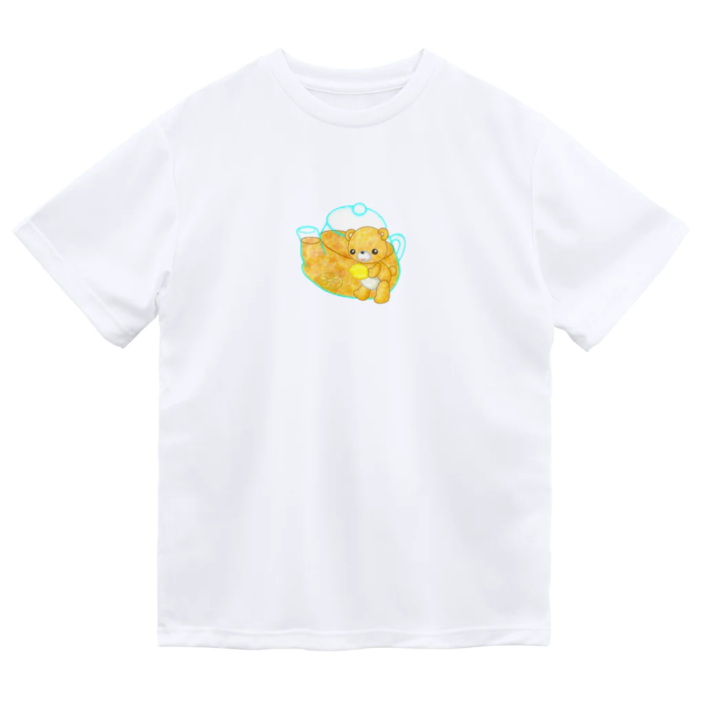 satoayaのアニマルカフェのドリンクマ　レモンティー ドライTシャツ