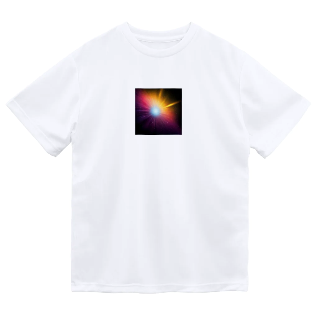 itacyoko(AIイラスト屋)の宇宙に漂う青白い光 ドライTシャツ