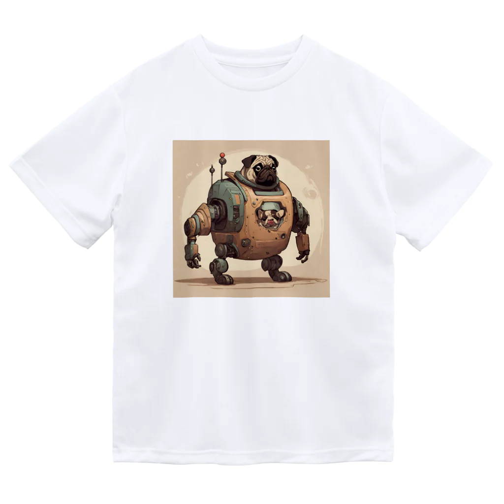 PUGおやじのロボパグ出動 ドライTシャツ