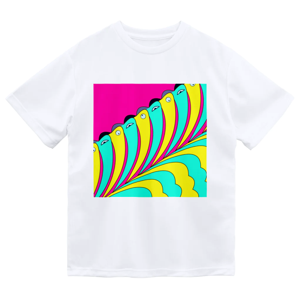 ココから（こーひーまる。）のカラフラミンゴ_2 Dry T-Shirt