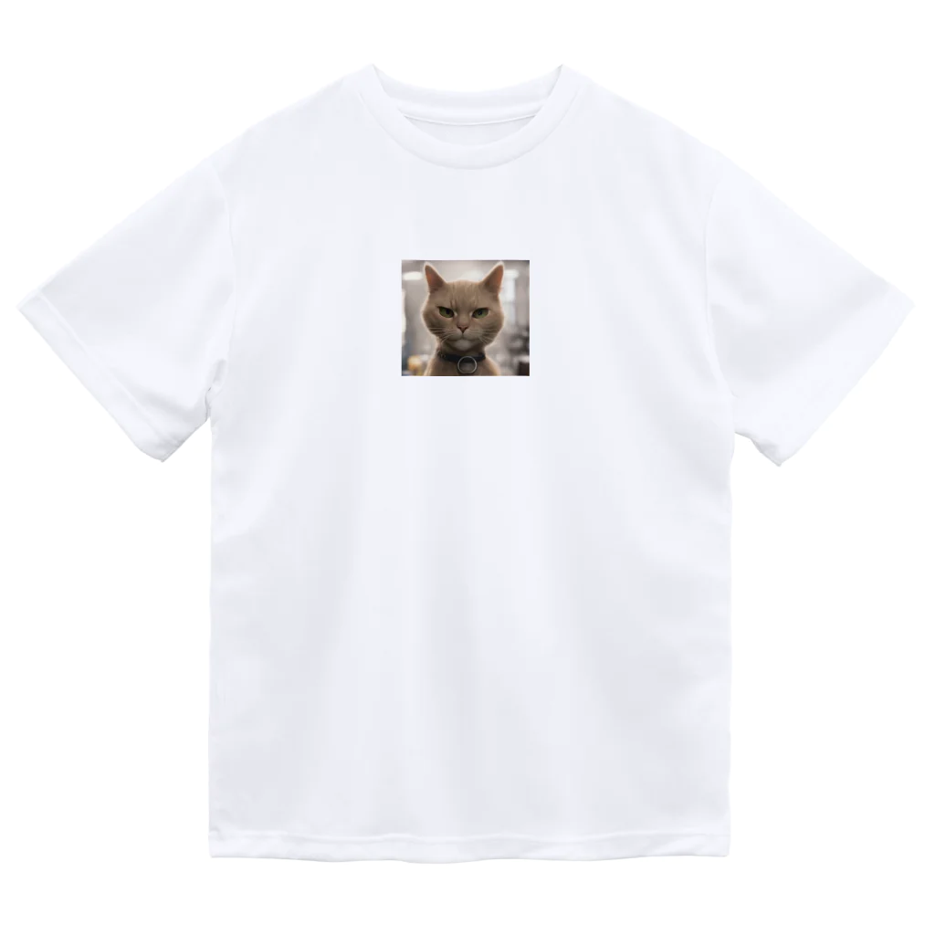 TAIYO 猫好きのビックフォト茶虎模様猫 ドライTシャツ