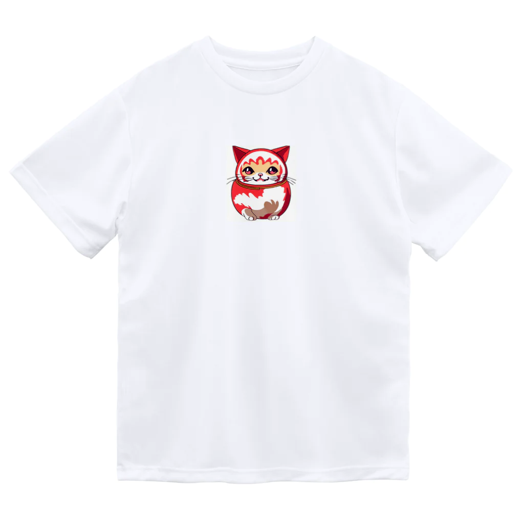 可愛い猫ちゃんの開運ダルマ猫ちゃん Dry T-Shirt
