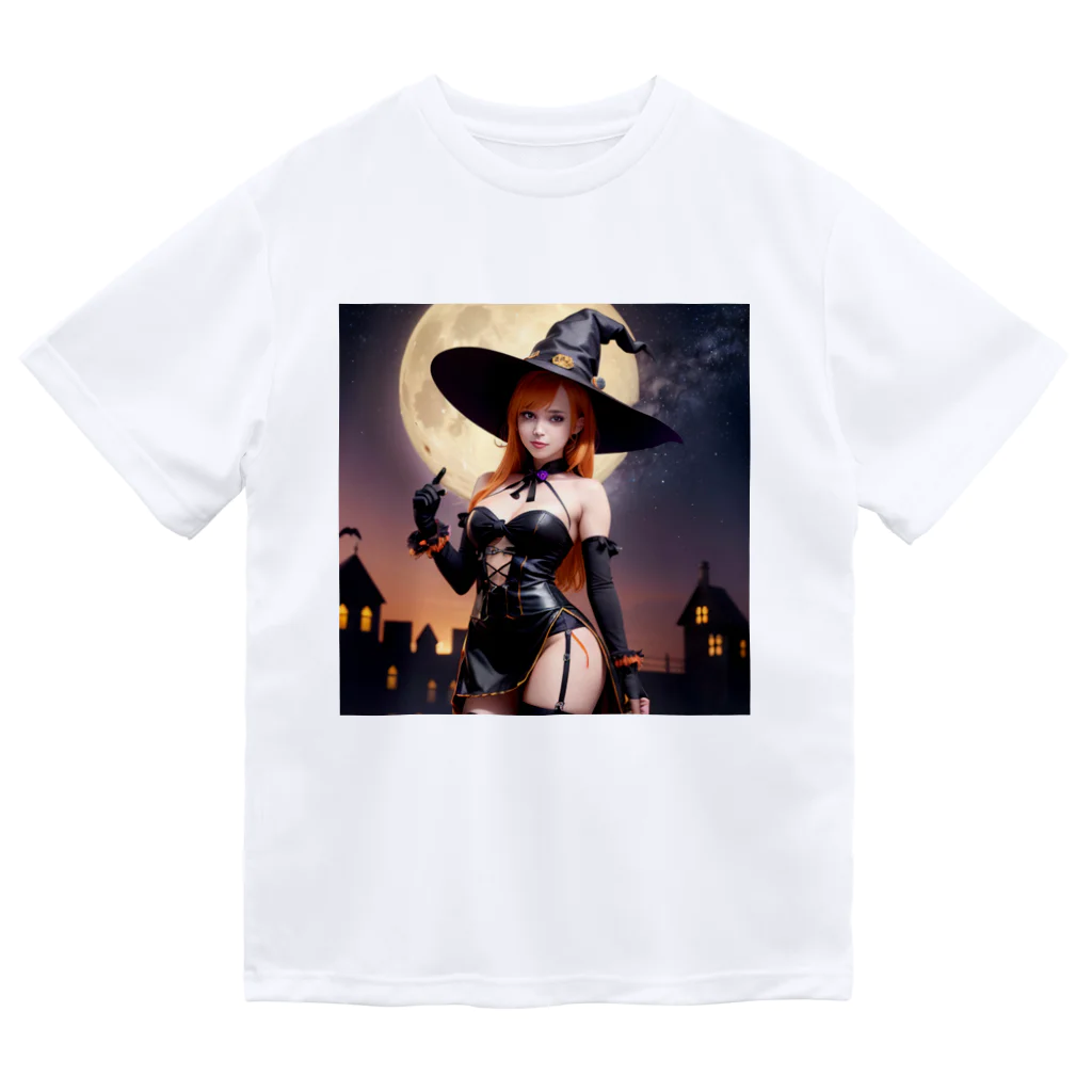 AIデザイングッズ販売　Akiba-treasure（アキバトレジャー）のハロウィン美女 ドライTシャツ