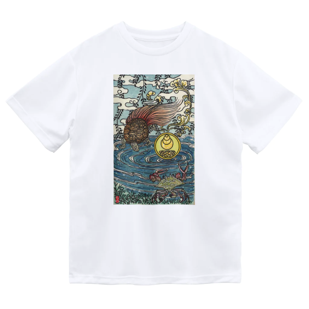 JapaneseArt Yui Shopの亀蟹合戦 ドライTシャツ