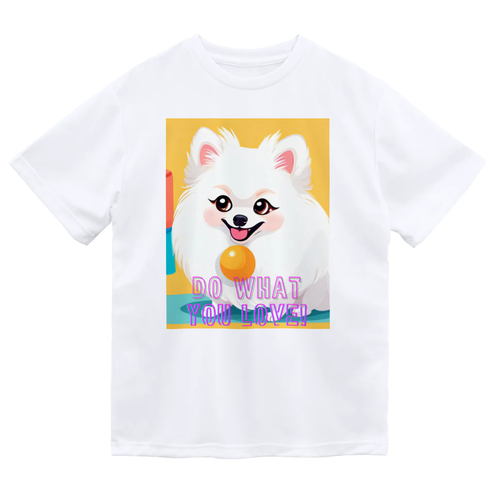 Pom-Dog'sの清楚系白ポメ　ポメ子 Dry T-Shirt