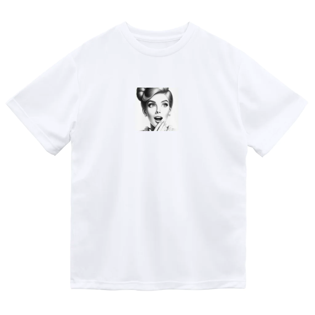 aoyama1964の驚く女性 Dry T-Shirt