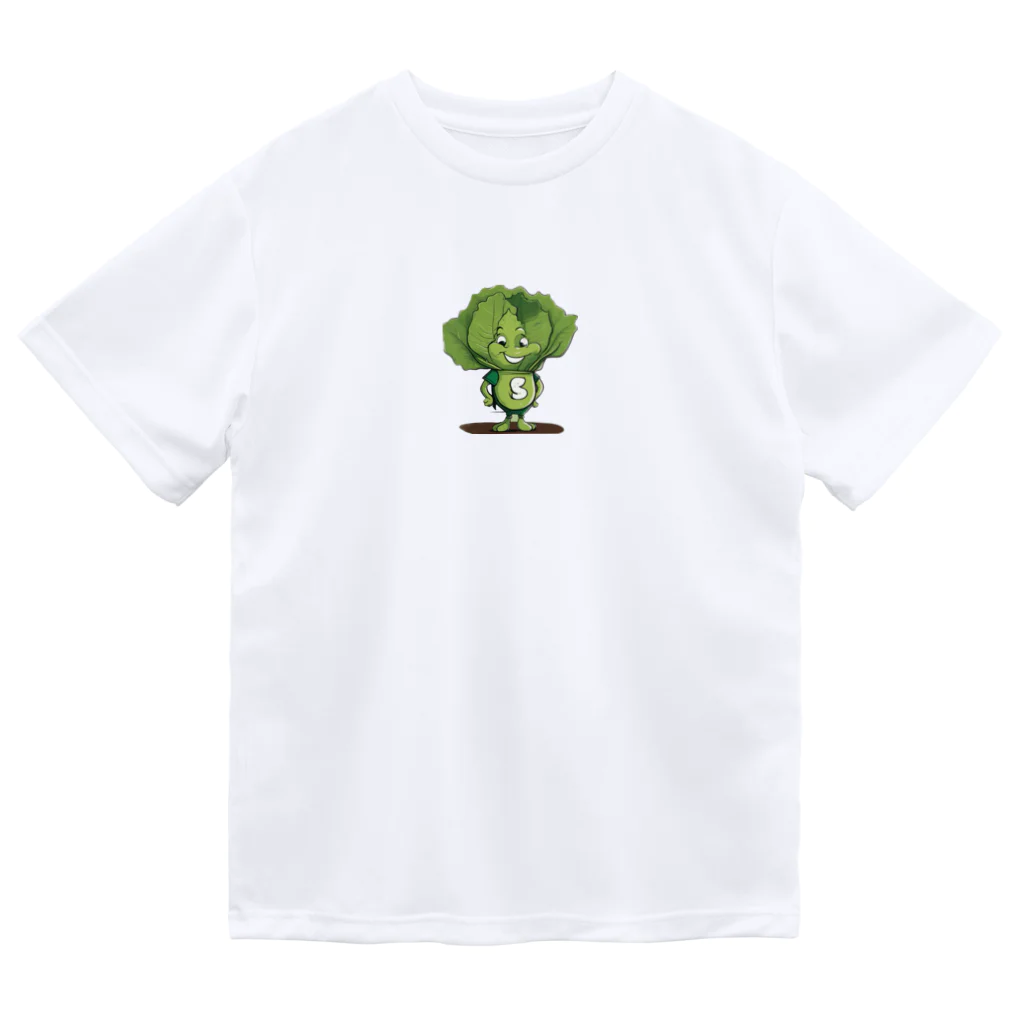 Suzurin’s Creationsの野菜キャラクター レタスのレオ ドライTシャツ