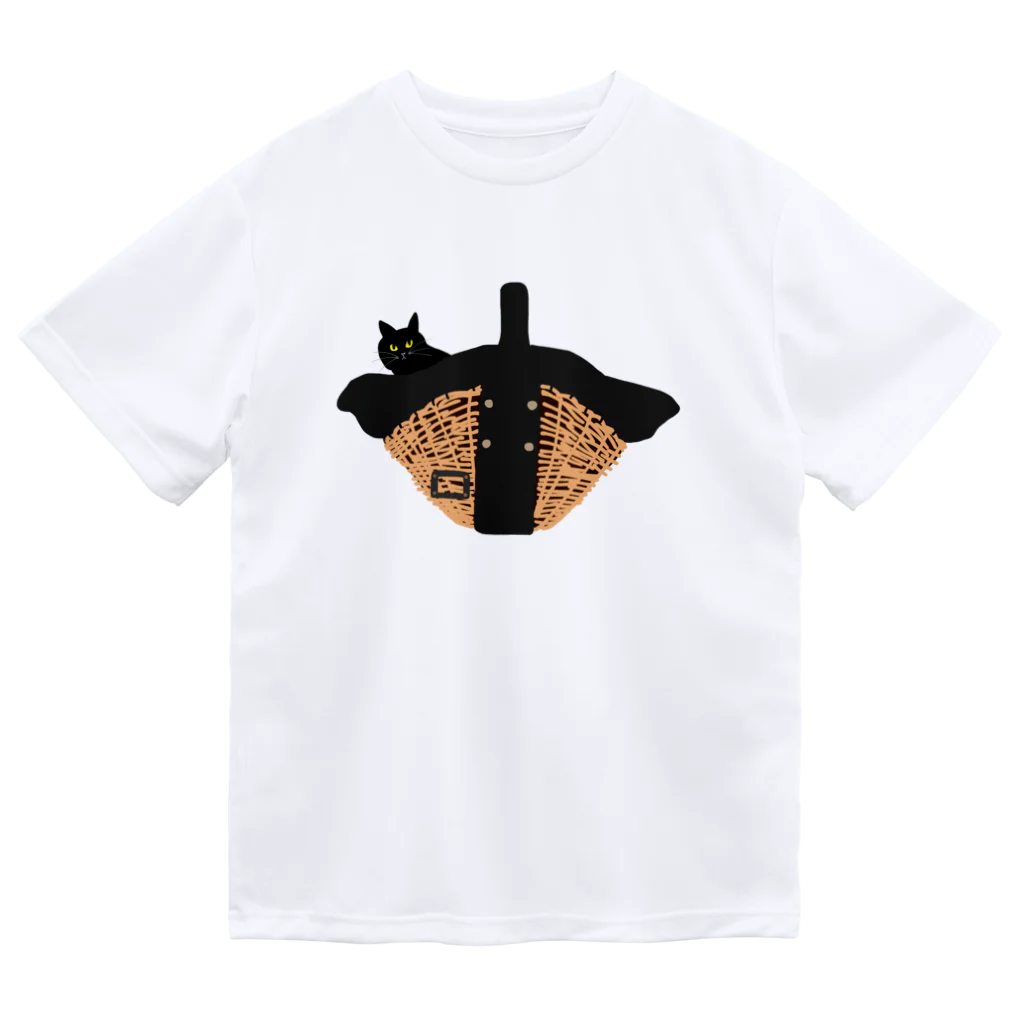 小鳥と映画館のカゴバッグと黒猫 Dry T-Shirt