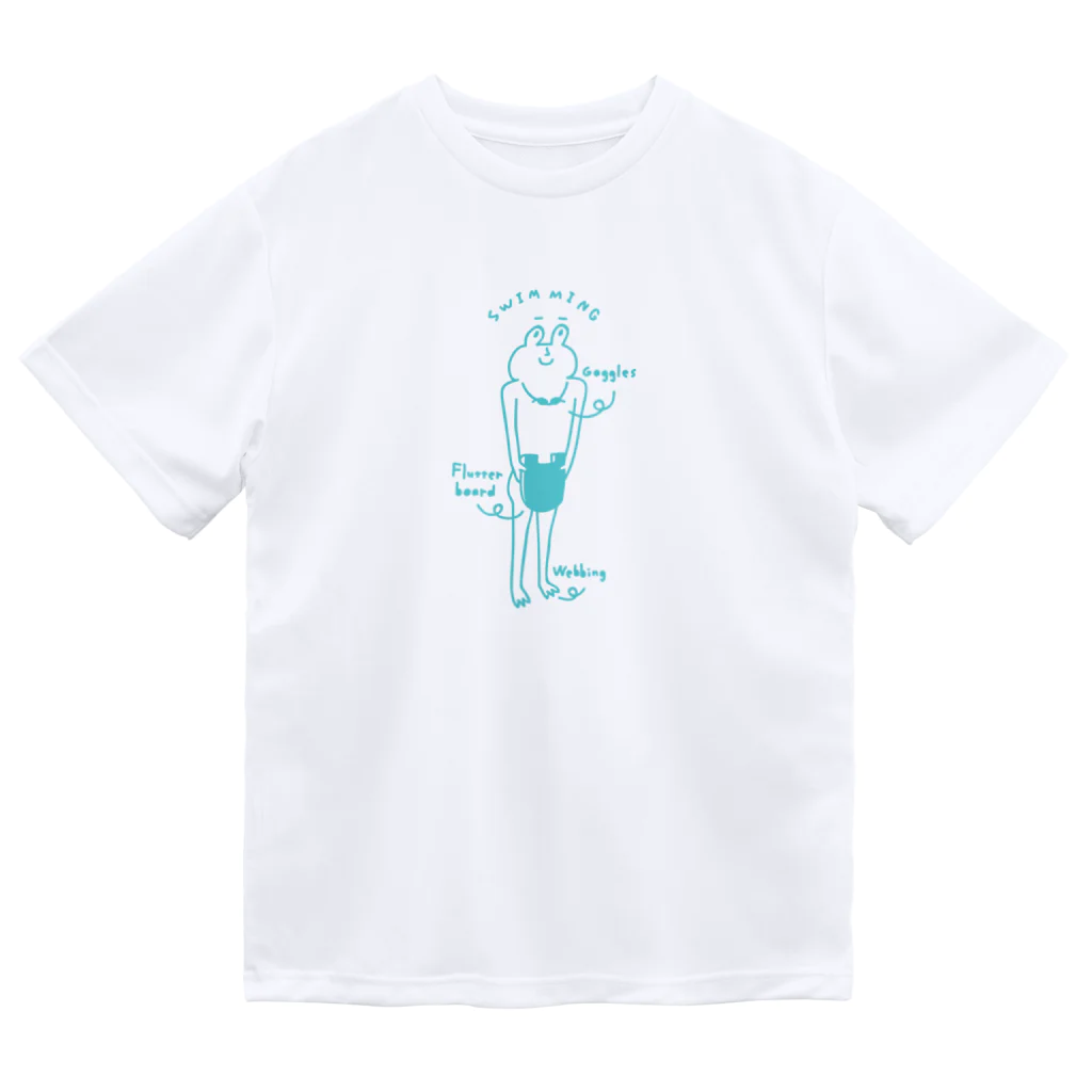 PokuStarの水泳　カエルとビート板 Dry T-Shirt