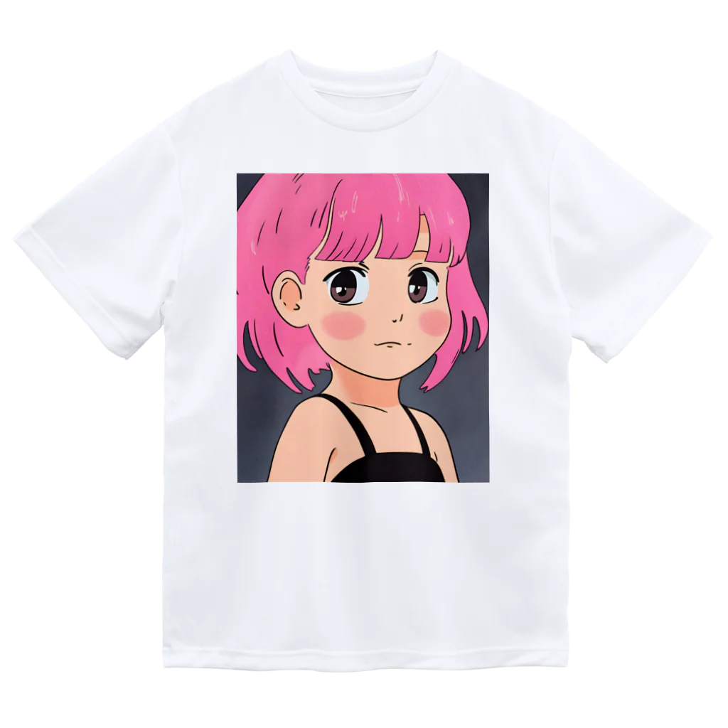 ワンダーワールド・ワンストップのピンク髪の少女② ドライTシャツ