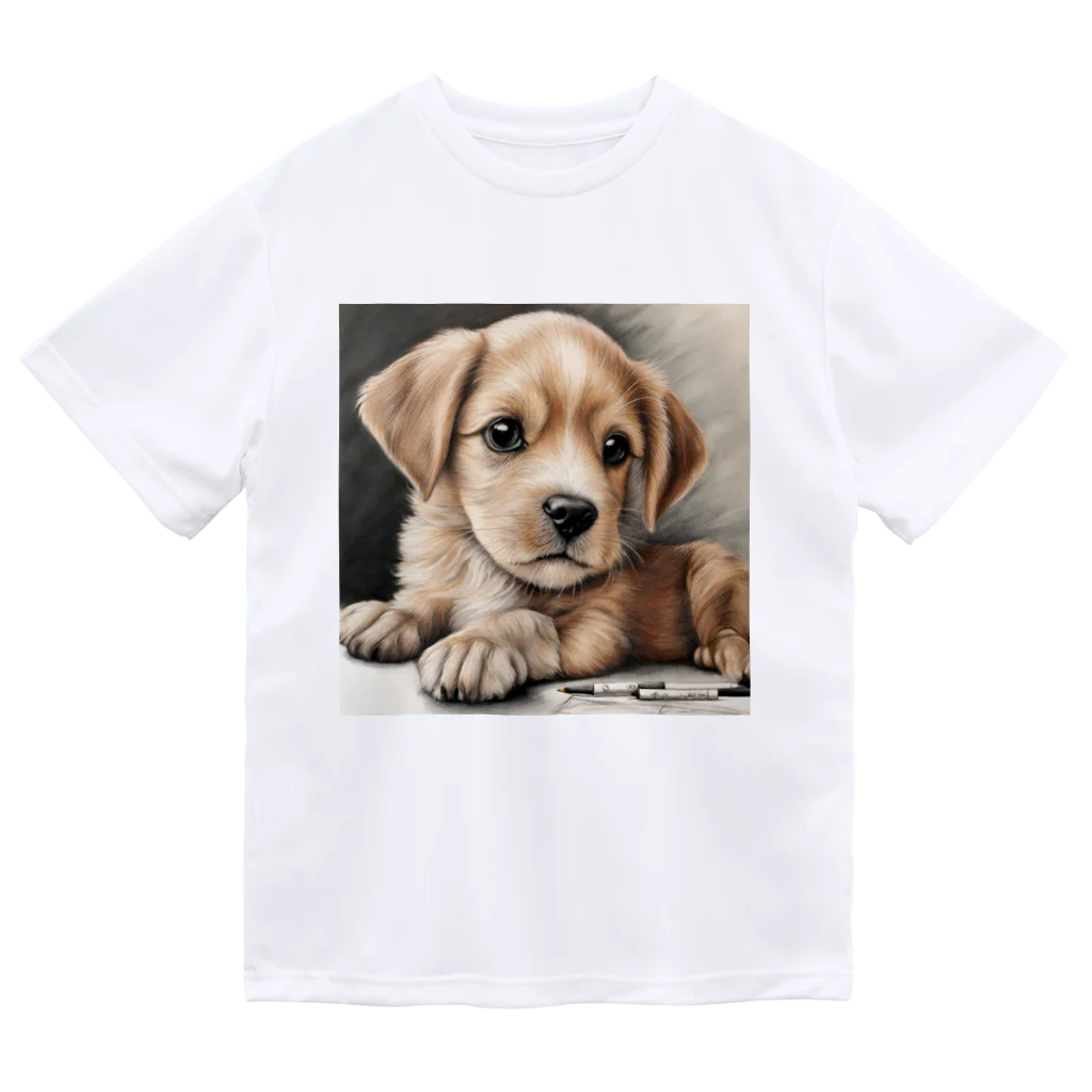 つぶらな瞳の子犬グッズ屋さんの癒しの子犬 ドライTシャツ