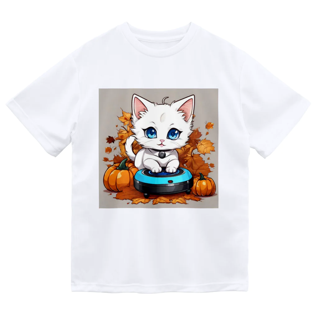 yoiyononakaのハロウィンと白猫10 ドライTシャツ