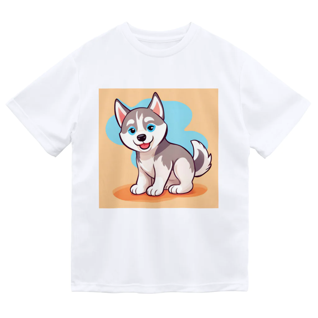 gobosyokaiのかわいいハスキーの子犬のイラストグッズC Dry T-Shirt