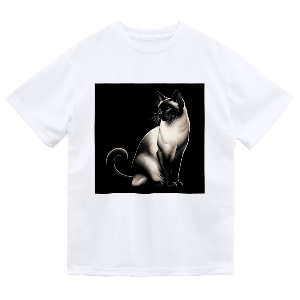 calcium369のシャム猫 ドライTシャツ