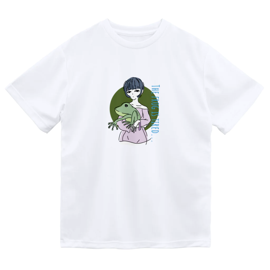 chicodeza by suzuriのカエル好きな女の子 Dry T-Shirt