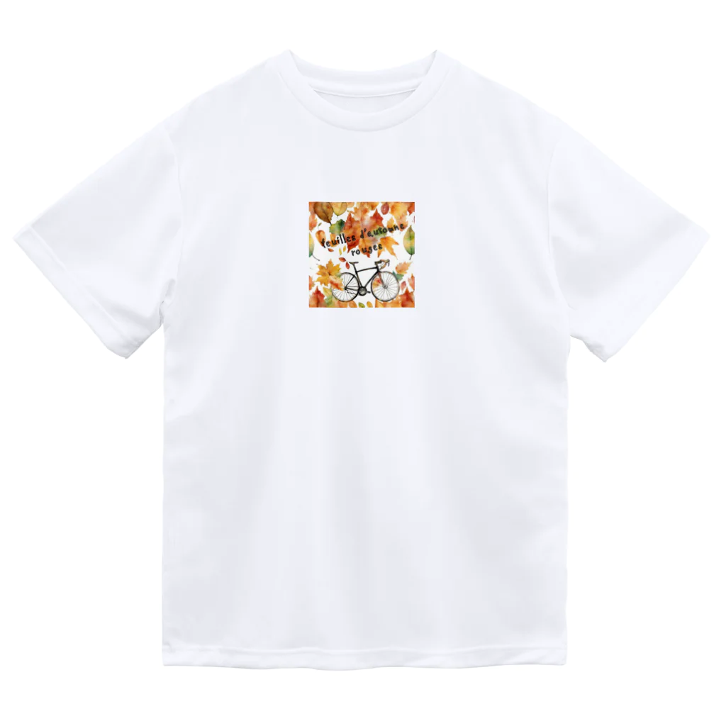 sasaki1202の色鮮やかな水彩画の紅葉とロードバイク ドライTシャツ