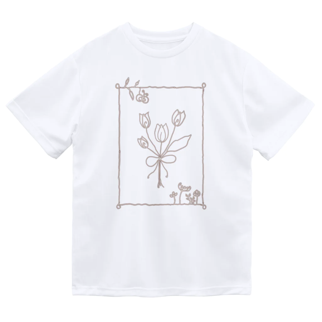 りゅみshopのワイヤーアート風フラワー Dry T-Shirt