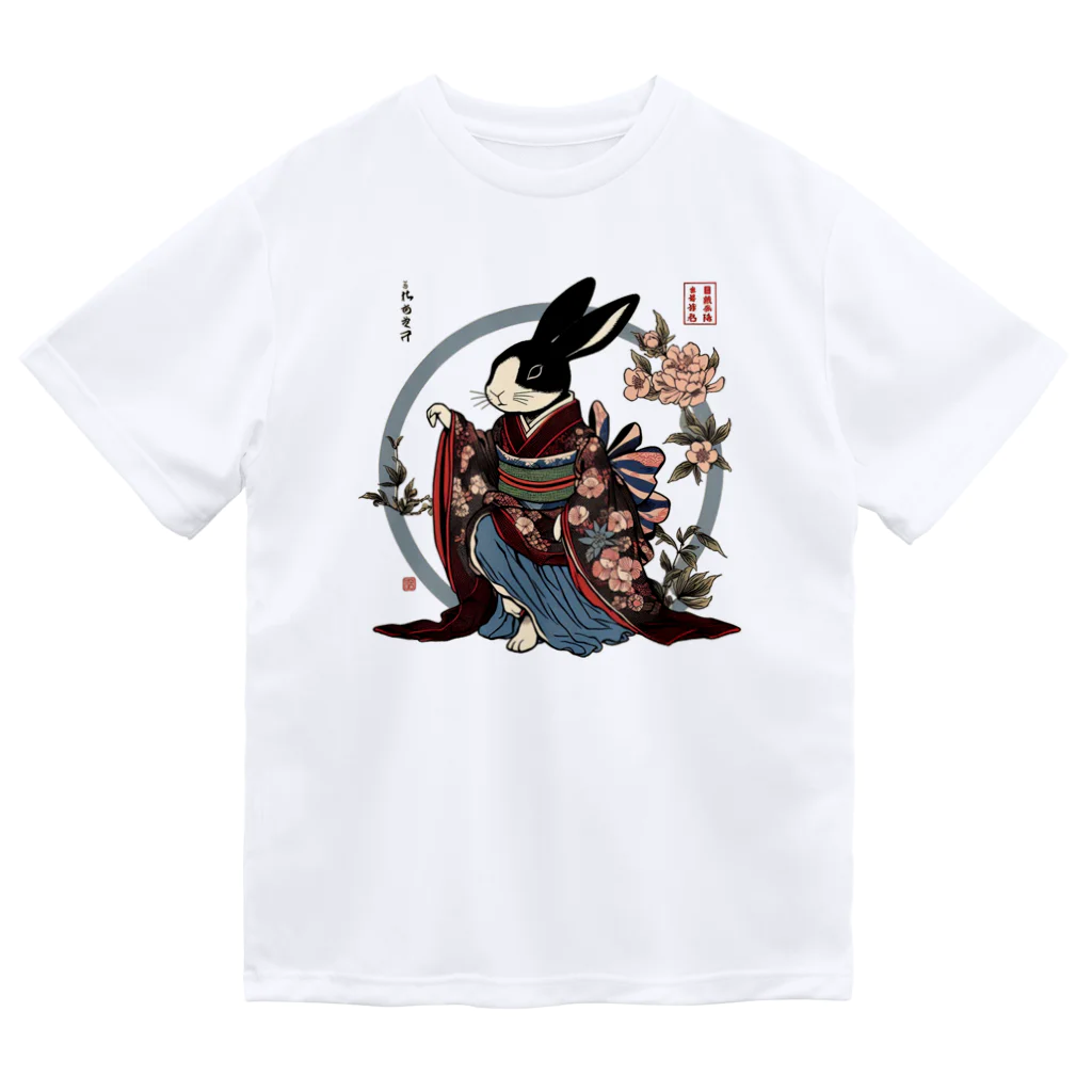 𝙍𝙖𝙗𝙗𝙞𝙩 𝙃𝙤𝙪𝙨𝙚の和服うさぎ ドライTシャツ