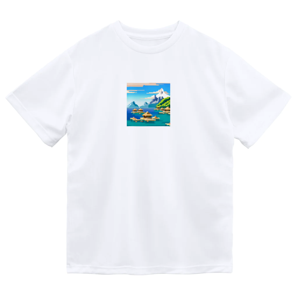 keita-sawadaのドット　ボラボラ島のオーバーウォーターバンガロー Dry T-Shirt