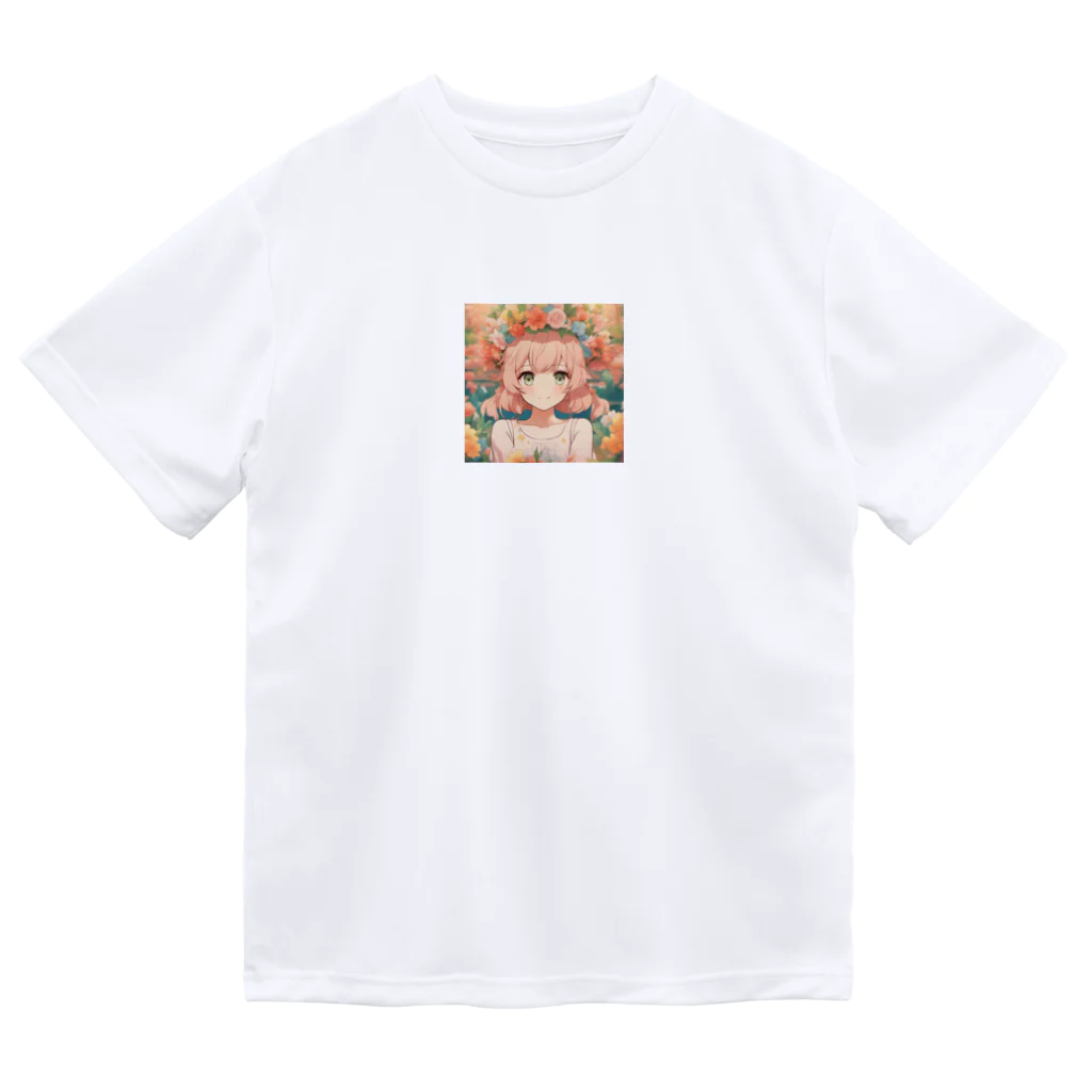 G7のショップの 花咲く彼方の美少女のアートコレクションBeauty Amidst Blossoms - Girl's Art Collection ドライTシャツ