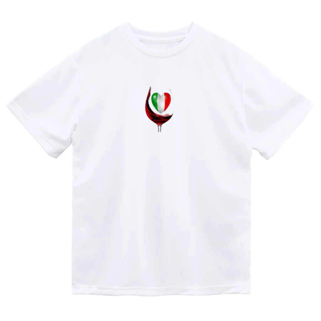 WINE 4 ALLの国旗とグラス：イタリア（衣類） ドライTシャツ