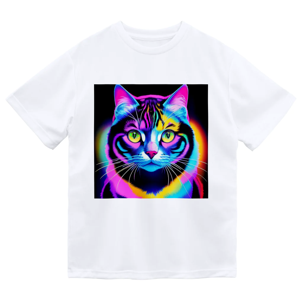 629_CAT_ARTのカラフルサイバーキャット vol2 ドライTシャツ