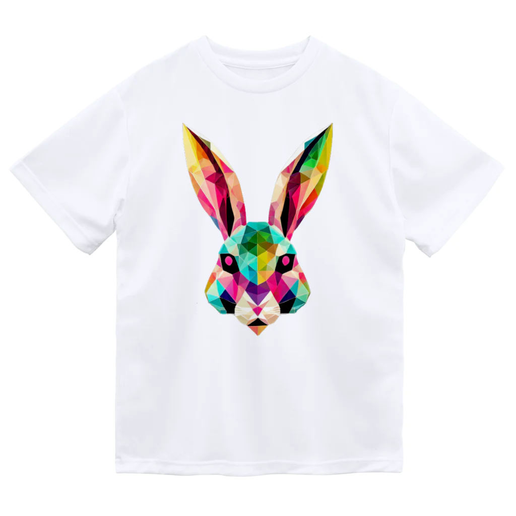 こもれびのカラフルなウサギ ドライTシャツ