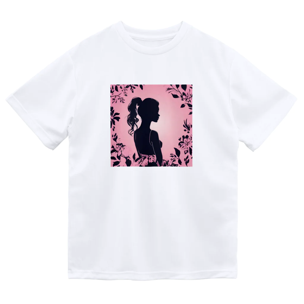 asm193のかわいい女の子の影絵 Dry T-Shirt