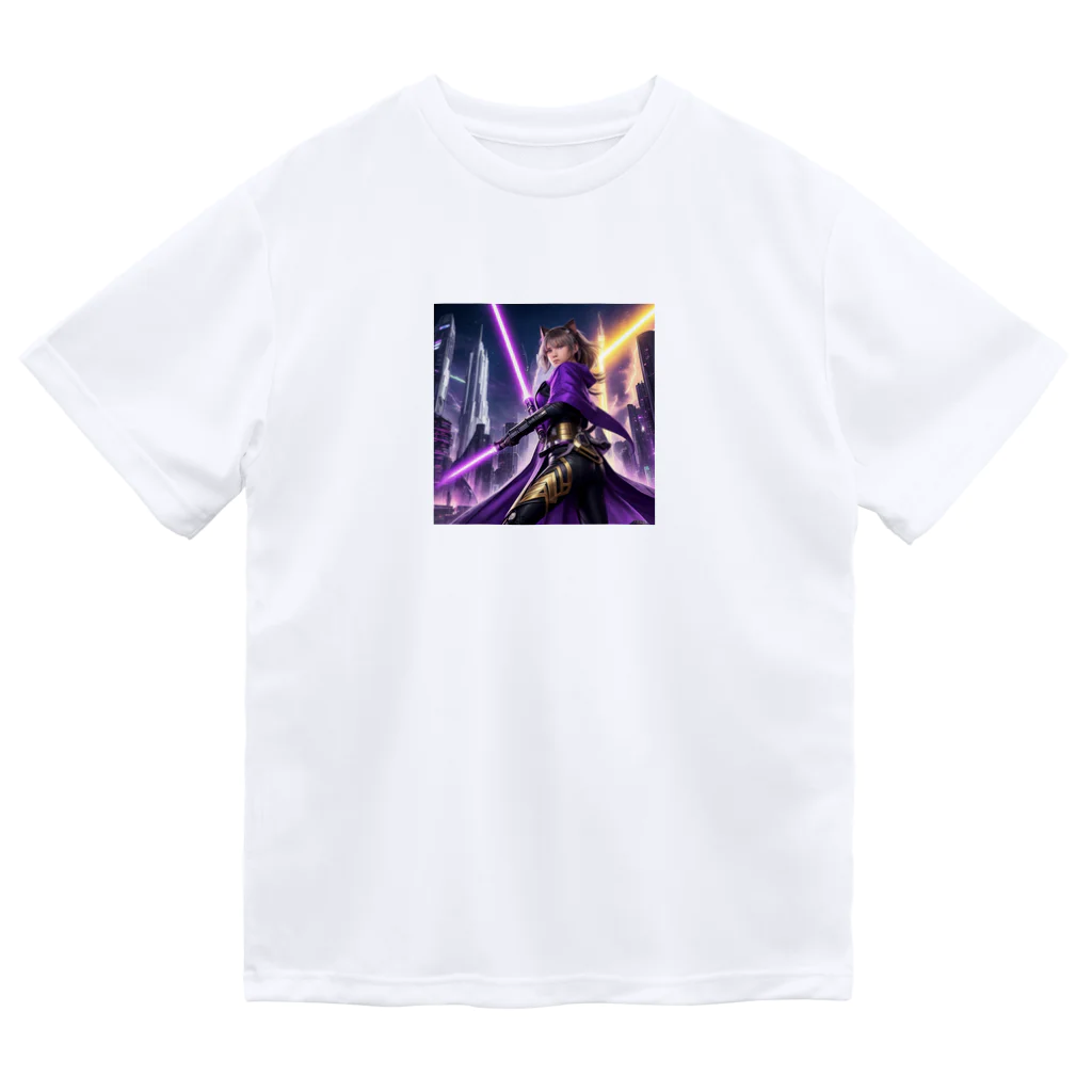 ZZRR12の「銀河都市の猫耳戦姫」 - ： "Galactic City's Cat-Eared Warrior Princess" ドライTシャツ