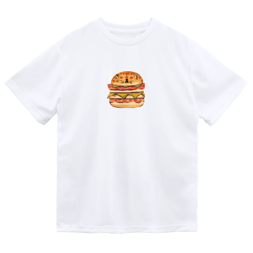 ひとやすみ　らいふのハンバーガーねこ ドライTシャツ