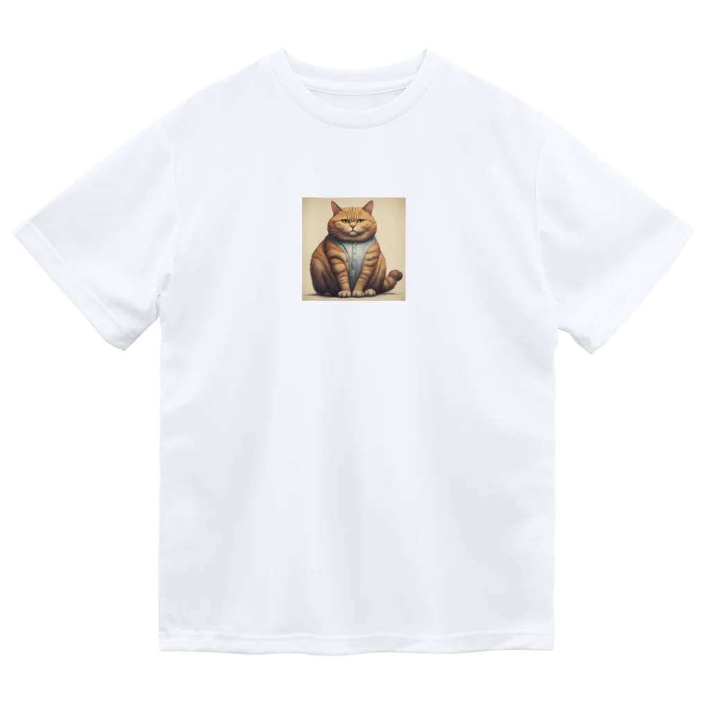 machakooのぽっちゃり猫 ドライTシャツ