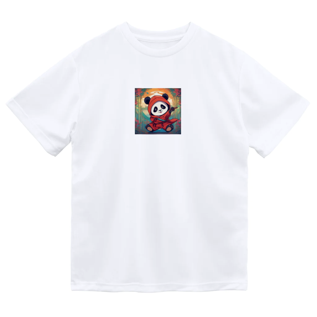 動物大好き＠たつまるの忍者　子パンダ参上 ドライTシャツ