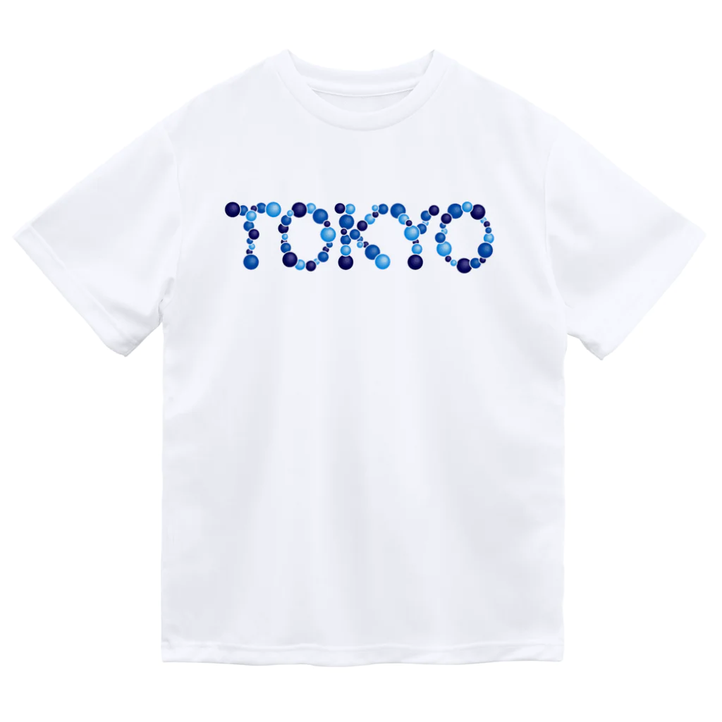 junichi-goodsのバルーン文字「TOKYO」（青色系） ドライTシャツ