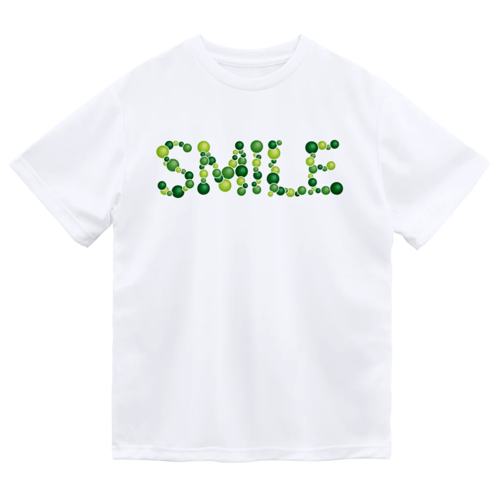 junichi-goodsのバルーン文字「SMILE」（緑色系） ドライTシャツ