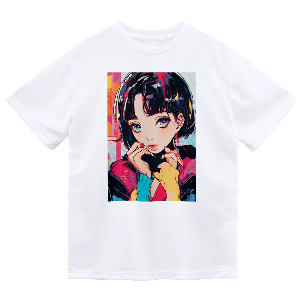 80s pop anime artのキュートな9 0 sアニメスタイル ドライTシャツ