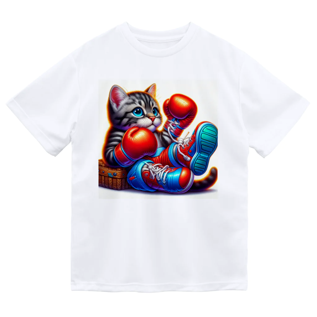 ニャーちゃんショップのボクサーになった猫 ドライTシャツ