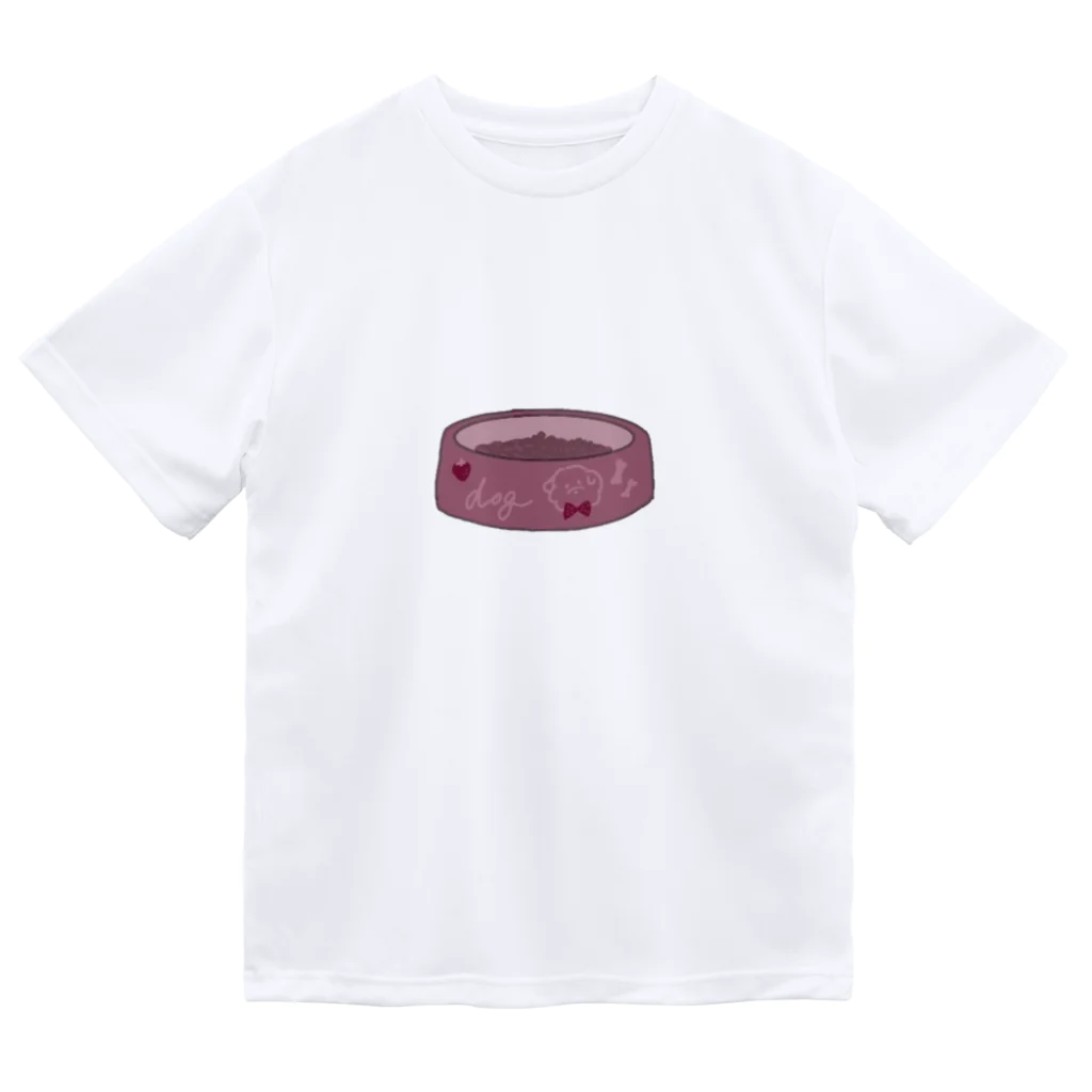 feee.co/フィー子(マーメイド)のdog food/ドッグフード(スモーキーピンクのお皿) Dry T-Shirt